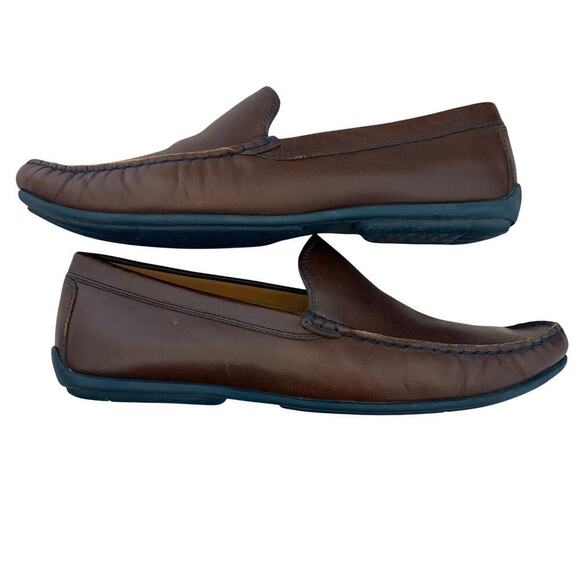 Austen Heller Brown Leather Driving Loafers Men’s 10 Portugal Oldmoney Preppy main image 5